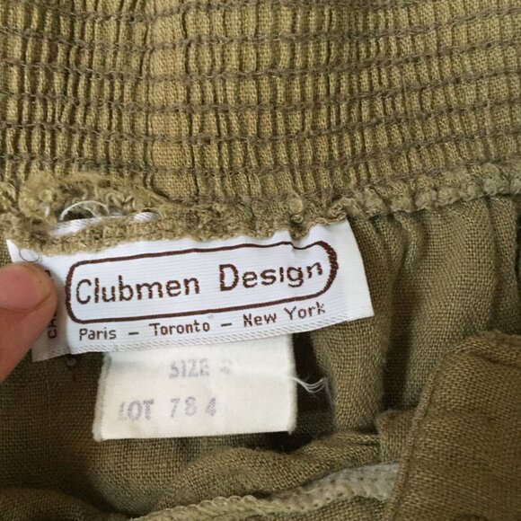 High Waist Khaki Bermuda Shorts Size S || Linen Shorts - Picture 6 of 10